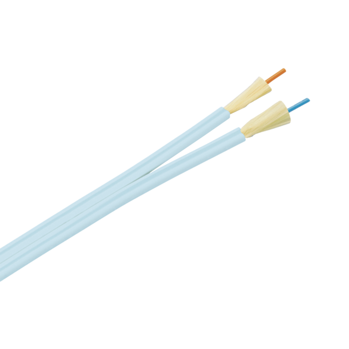 Cable de Fibra Óptica de 6 hilos, Multimodo OM3 50/125 Optimizada,  Interior, Tight Buffer 900um, No Conductiva (Dieléctrica), OFNR (Riser),  Precio Por